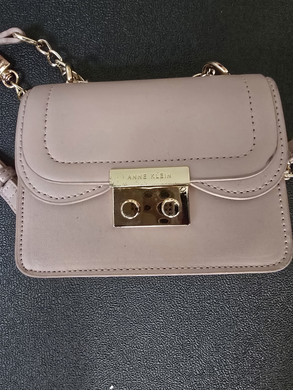 Anne Klein Blush Pink Chain Crossbody Bag
